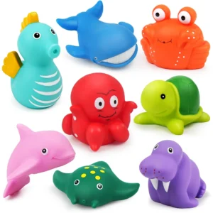 Bath Toys, 8PCS Mold Free-Ocean Sea Animal Bathtub Toys
