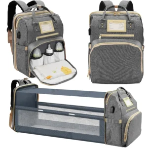 Large Diaper Backpack-Changing Station-USB Port