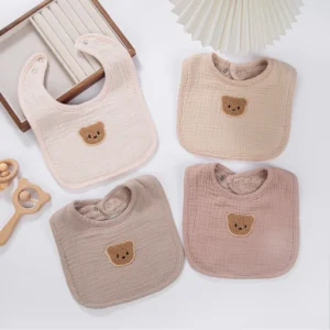 Bear Muslin Cotton Baby Bibs