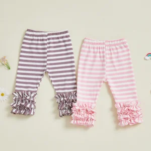 Toddler Girls Striped Legging-Elastic Waist-Frills