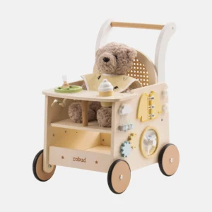 Robud Rattan Wooden Baby Push Walker-With Activities