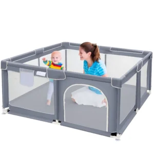 Baby Playpen-Indoor & Outdoor Use, 360° Visibility
