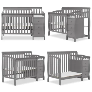 4-in-1 Mini Convertible Baby Crib-Changer with Storage
