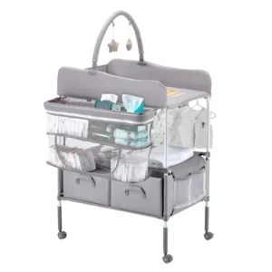 Foldable Change Station-Fabric Drawers-Side Basket