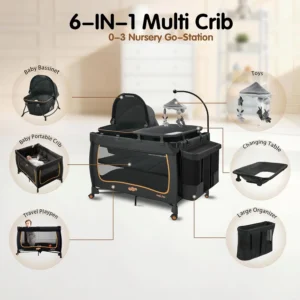 Pack and Play-Bassinet-Travel Crib-Small Playpen