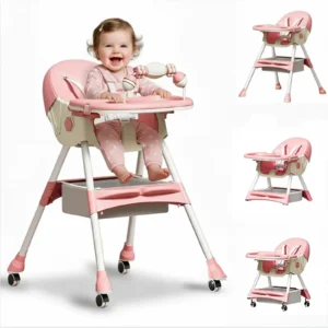 4-in-1 Foldable Reclining Feeding Table Chair