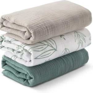 3Pack Muslin Swaddle Blankets 38x40 Inch Baby Wrap
